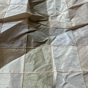 Silk home Interior fabric Sage, Taupe Cream pillow raw silk Gold Check
